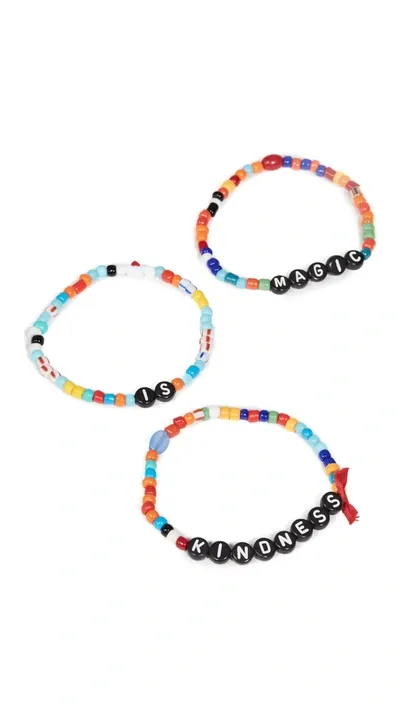 Roxanne Assoulin Kindness Is Magic Set Of Three Beaded Bracelets In Multi