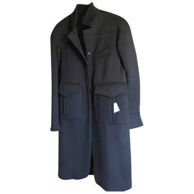 Pre-owned Fendi Wool Coat In Blue