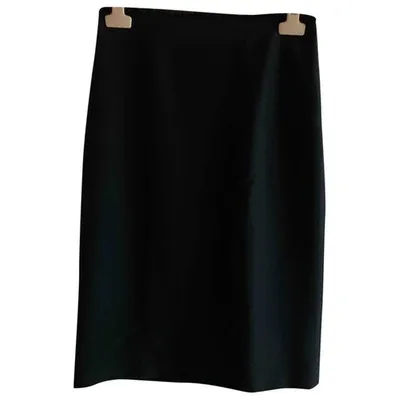 Pre-owned Lanvin Wool Mid-length Skirt In Black