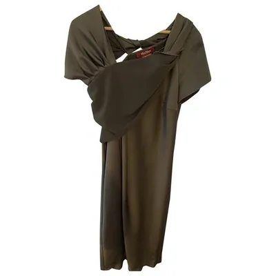 Pre-owned Max Mara Mid-length Dress In Khaki