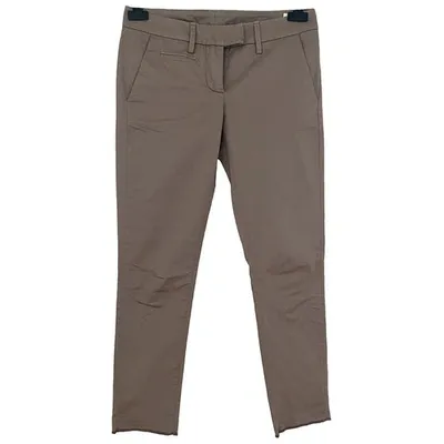 Pre-owned Dondup Straight Pants In Beige