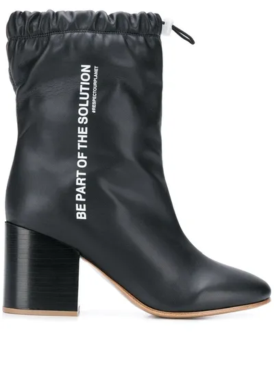 F_wd Printed Vegan Leather Ankle Boots In Black