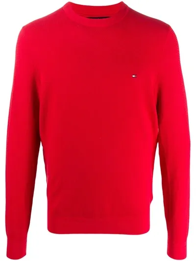 Tommy Hilfiger Logo Patch Jumper In Red