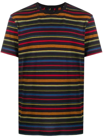 Ps By Paul Smith Stripe-print Round-neck T-shirt In Blue