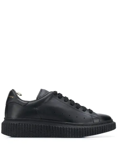 Officine Creative Ribbed Sole Sneakers In Black