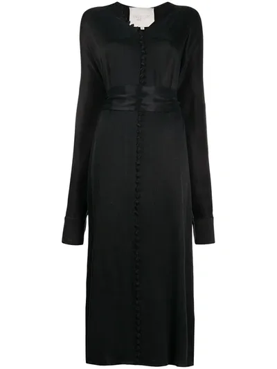 Envelope1976 Belted Button Down Dress In Black