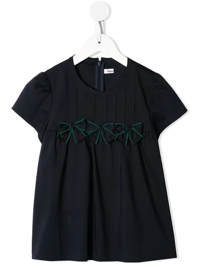 Familiar Kids' Bow-embellished Blouse In Black