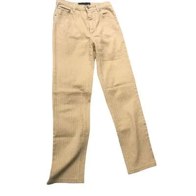 Pre-owned Roberto Cavalli Straight Pants In Gold