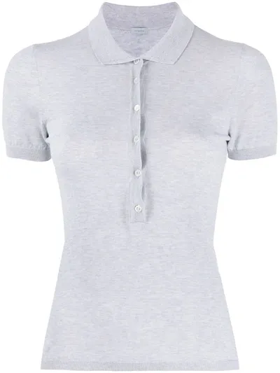 Malo Short Sleeve Polo Top In Grey