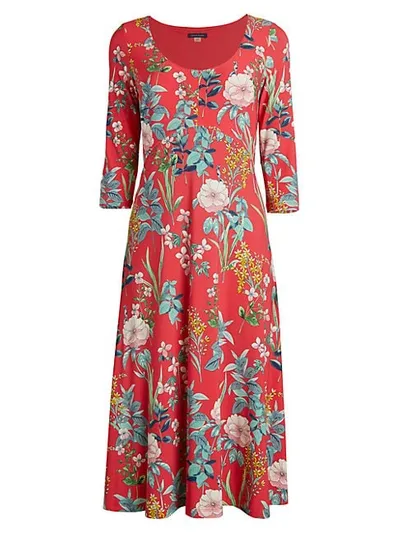 Tommy Hilfiger Floral Knit Midi Dress<br> In Geranium Multi