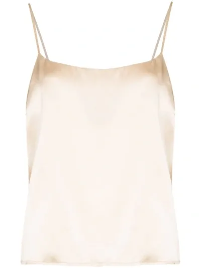 Reformation Stella Twist Back Silk Satin Tank In Ivory