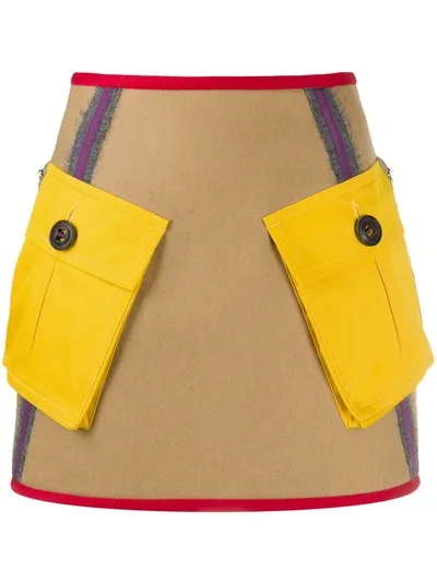 Dsquared2 Pocket A-line Skirt In Camel