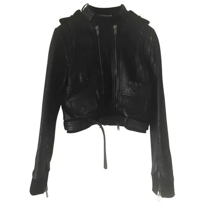 Pre-owned Givenchy Leather Biker Jacket In Black