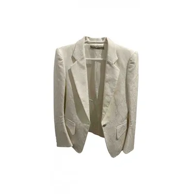 Pre-owned Balenciaga Silk Blazer In Ecru