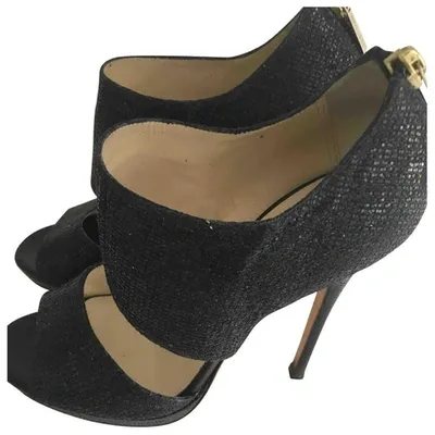 Pre-owned Jimmy Choo Glitter Heels In Black