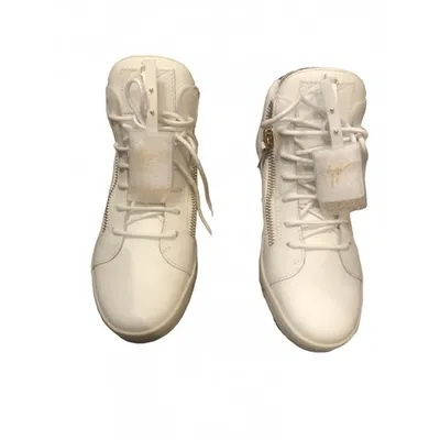 Pre-owned Giuseppe Zanotti Nicki Leather Trainers In White