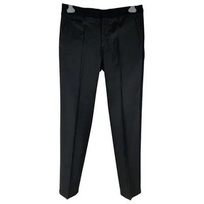 Pre-owned Prada Wool Trousers In Anthracite