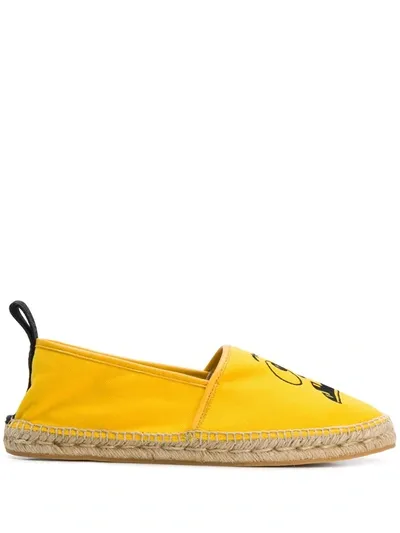 Moschino Canvas-espadrilles Mit Kürbisgesicht In Yellow