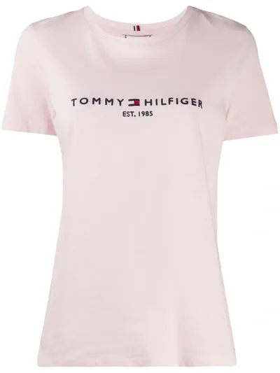 Tommy Hilfiger Embroidered Logo T-shirt In Pink