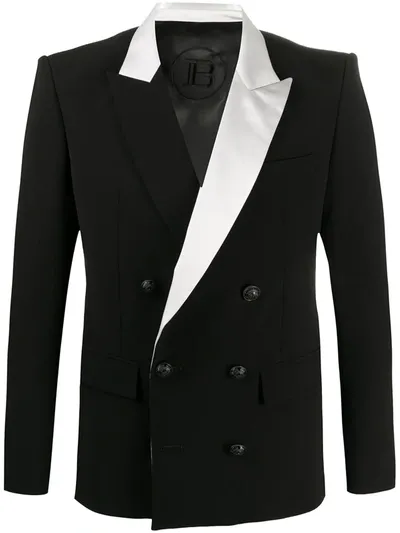 Balmain Double-breasted Blazer In Black