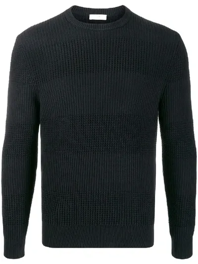 Sandro Oleron Multi-stitch Crewneck Sweater In Blue