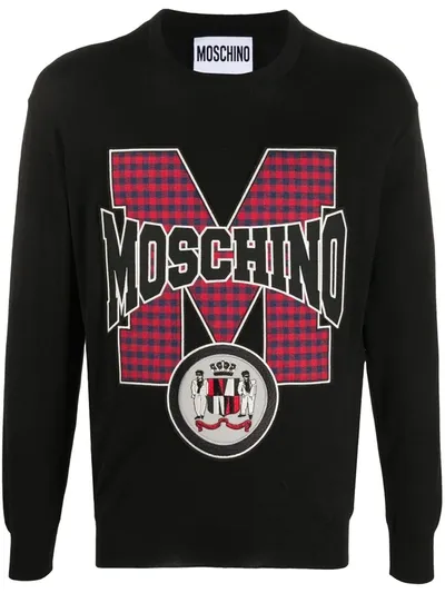 Moschino Logo Patch Sweatshirt In Black