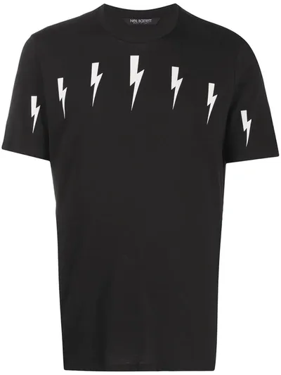 Neil Barrett Thunderbolt-print Cotton-blend Jersey T-shirt In Black,white