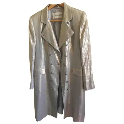 Pre-owned Ermanno Scervino Linen Coat In Gold