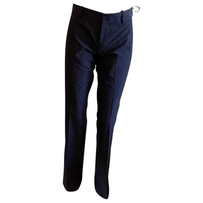 Pre-owned Roberto Cavalli Straight Pants In Blue