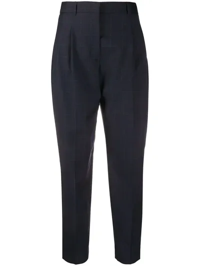 Ps By Paul Smith Checked Tailored Trousers In Blue