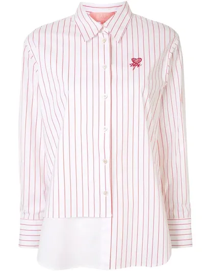 Bapy By *a Bathing Ape® Contrast-panel Pinstripe Shirt In White