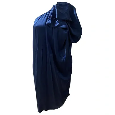 Pre-owned Stella Mccartney Silk Mid-length Dress In Blue