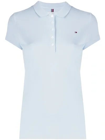 Tommy Hilfiger Logo Embroidered Polo Shirt In Blue