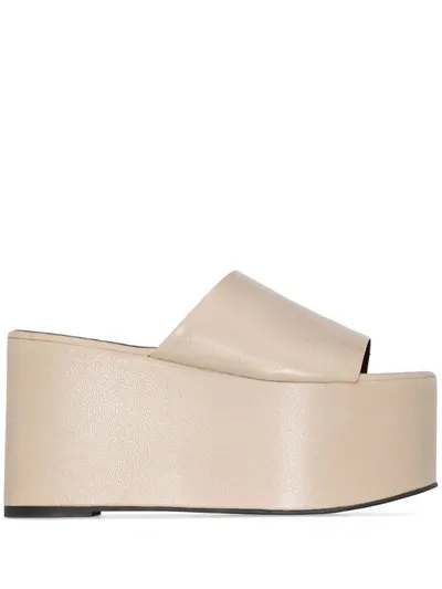 Simon Miller Beige Blackout 105 Leather Platform Sandals In Neutrals