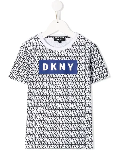 Dkny Kids' Logo Print Cotton T-shirt In White