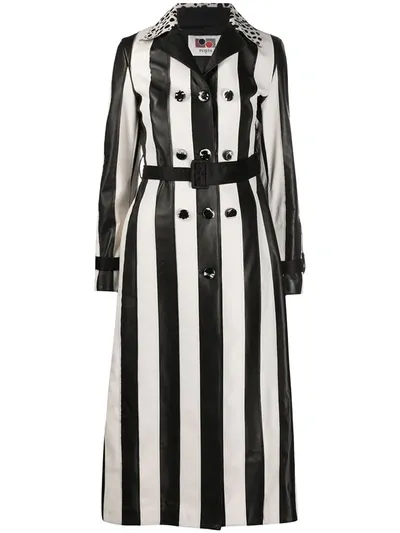 Ports 1961 Striped Button-embellished Coat In White