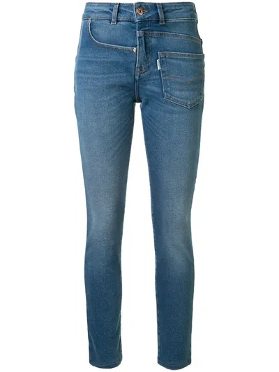 Filles À Papa Deconstructed Pocket Jeans In Blue