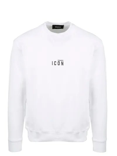 Dsquared2 Dsquared Icon Mini Logo Crewneck Sweatshirt In White