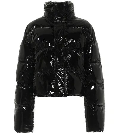 Balenciaga Black Shiny Cropped Puffer Jacket