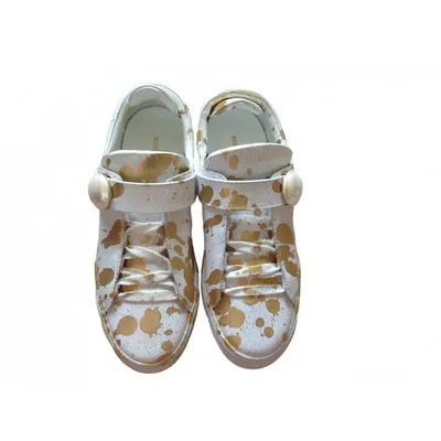 Pre-owned Nicholas Kirkwood Leather Trainers In White