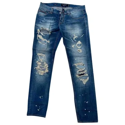 Pre-owned Philipp Plein Straight Jeans In Blue