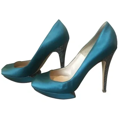 Pre-owned Nicholas Kirkwood Cloth Heels In Turquoise