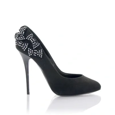 Giuseppe Zanotti Pumps Zadina 105 Calf-suede Ribbon Strass Black