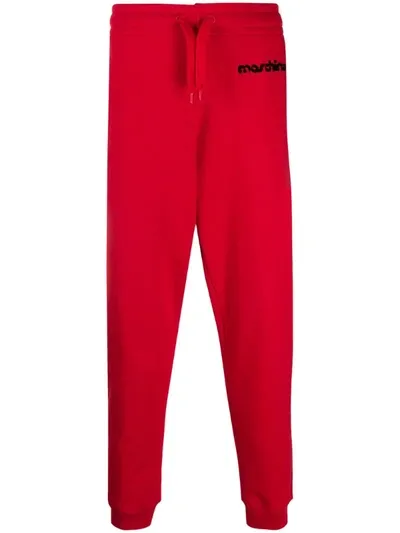 Moschino Broken Logo Track Pants In Red