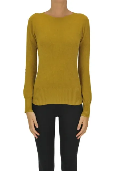 Kaos Rounded Neckline Pullover In Mustard