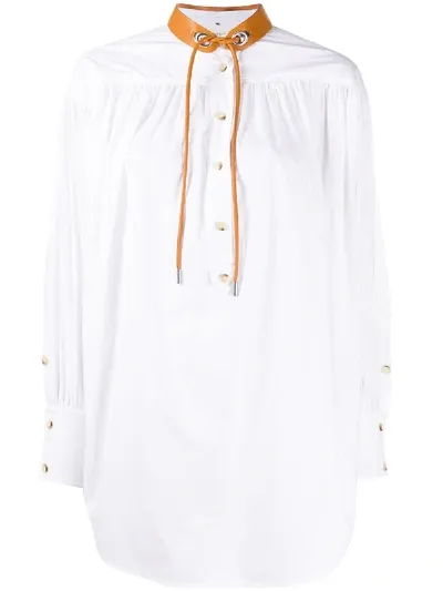 Sportmax Garbo Cotton Long Sleeve Shirt In White