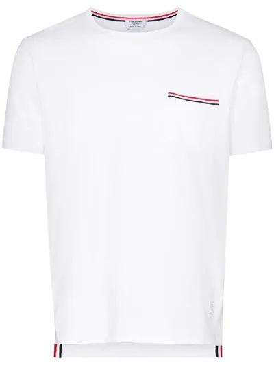 Thom Browne Tri-stripe Detail T-shirt In White