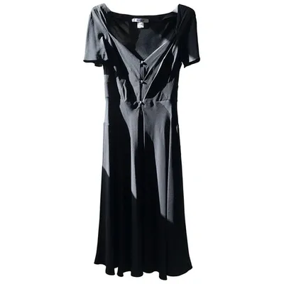 Pre-owned Vionnet Silk Mid-length Dress In Black