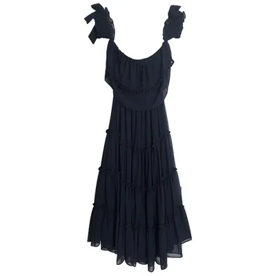 Pre-owned Misa Mid-length Dress In Navy