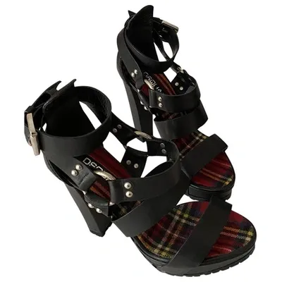 Pre-owned Dsquared2 Leather Sandal In Black